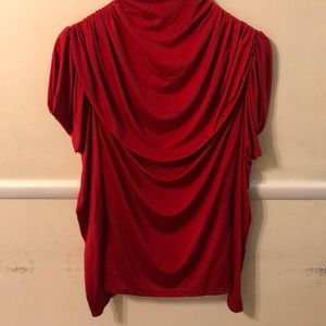 A brand new: Bisou bisou nouvelle with ruched draped mock neck,